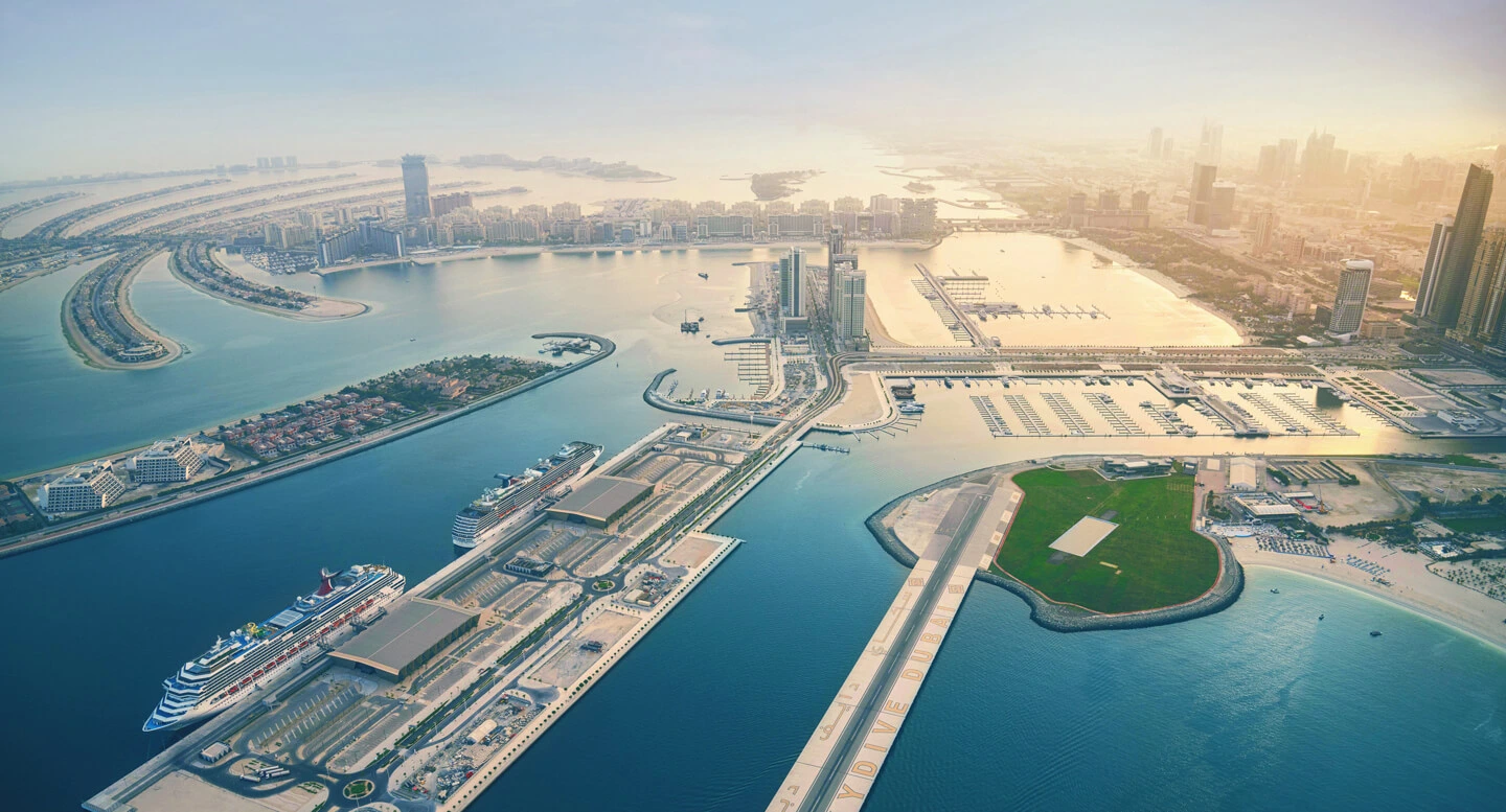 Dubai Harbour aerial view